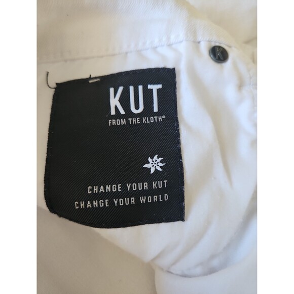 Kut From the Kloth Women's White Denim Shorts w/ Raw Hem Size 8 - Picture 7 of 7